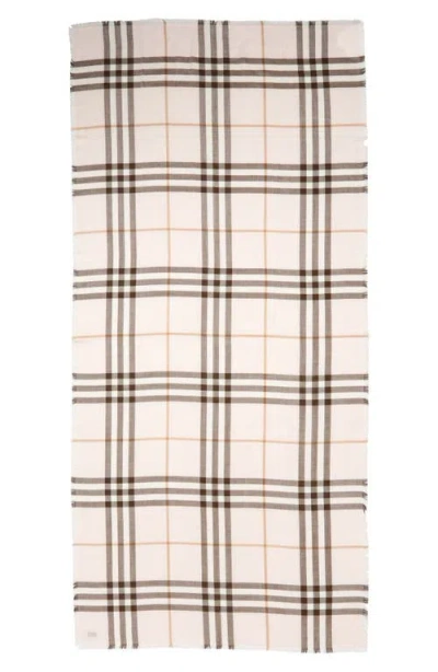 Burberry Reversible Medium Check Wool & Silk Scarf In Pink