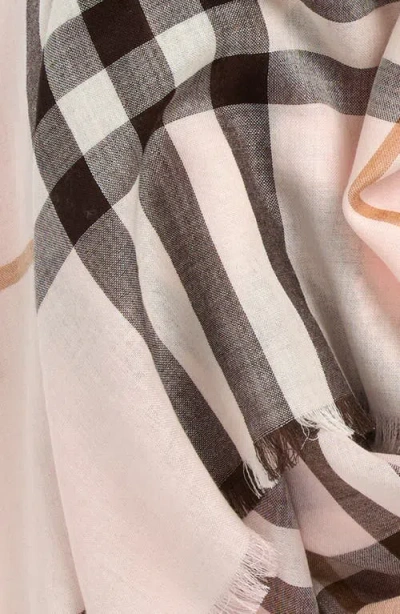 Burberry Reversible Medium Check Wool & Silk Scarf In Pink