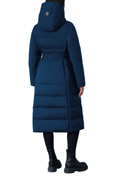 Mackage Shyla 800 Fill Power Down Coat With Removable Quilted Bib In Blue