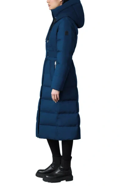 Mackage Shyla 800 Fill Power Down Coat With Removable Quilted Bib In Blue