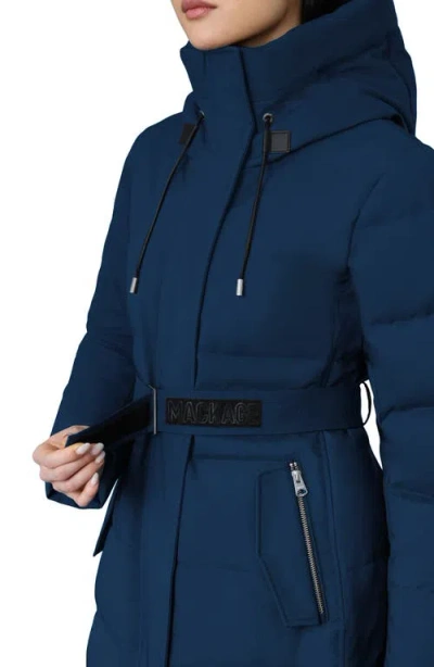 Mackage Shyla 800 Fill Power Down Coat With Removable Quilted Bib In Blue