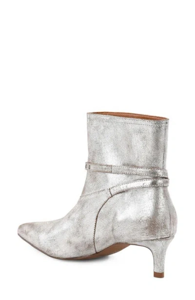 Seychelles Milan Pointed Toe Kitten Heel Bootie In Silver