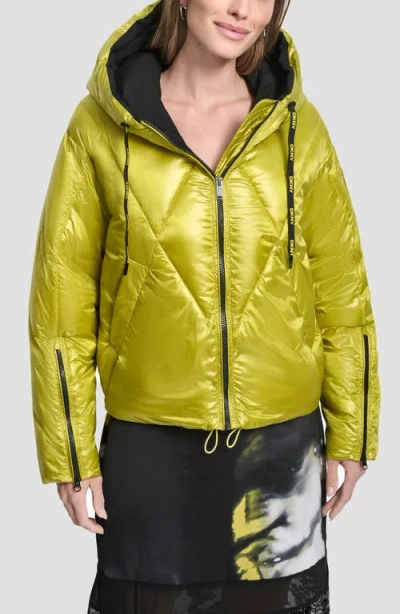 Dkny Women's Cropped Puffer Jacket In Yellow
