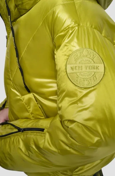 Dkny Women's Cropped Puffer Jacket In Yellow