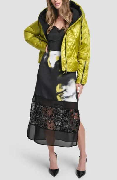 Dkny Women's Cropped Puffer Jacket In Yellow