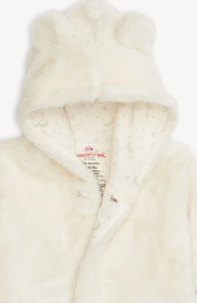 Magnetic Me Cloudy Minky Faux Fur Bear Hooded Jacket In Neutral