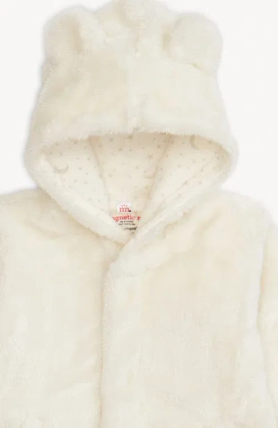 Magnetic Me Cloudy Minky Faux Fur Bear Hooded Jacket In Neutral