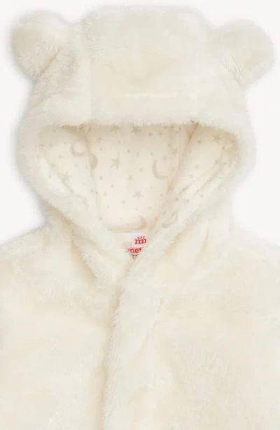 Magnetic Me Minky Faux Fur Bear Hooded Footie Suit In Neutral