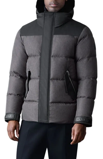 Mackage Riley-mht Removable Shearling Lined Bib Quilted Down Jacket In Gray