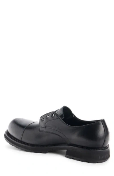 Balenciaga Black Truck Leather Derby Shoes In Black