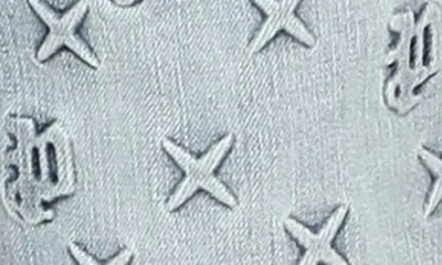 Purple Brand Flare Mono Embossed Jeans In Light Indigo In Blue