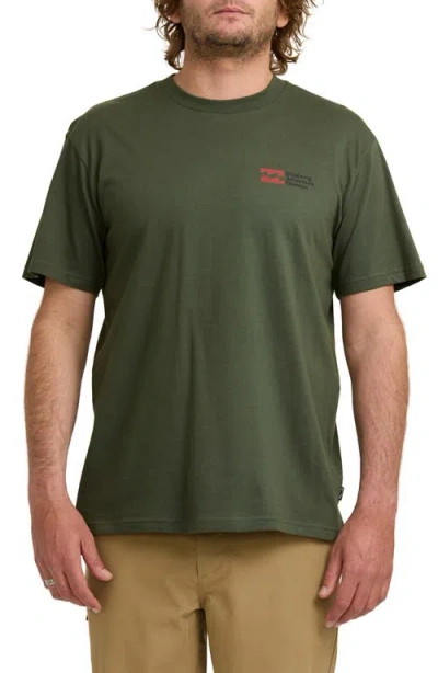 Billabong Abandoned Adventure Division Organic Cotton Graphic T-shirt In Green