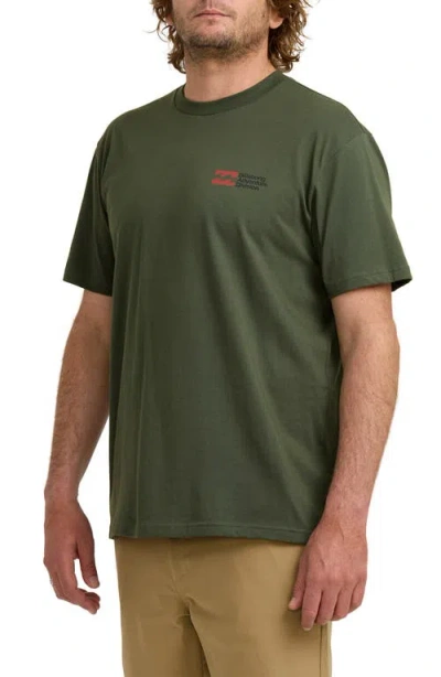 Billabong Abandoned Adventure Division Organic Cotton Graphic T-shirt In Green