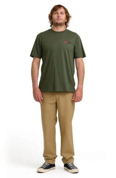 Billabong Abandoned Adventure Division Organic Cotton Graphic T-shirt In Green