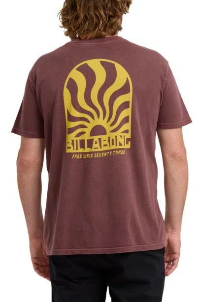 Billabong Sun Rays Cotton Graphic T-shirt In Purple
