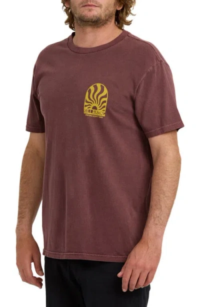 Billabong Sun Rays Cotton Graphic T-shirt In Purple