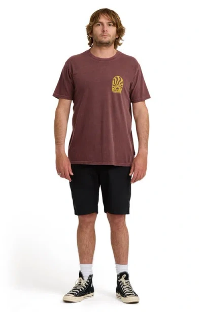 Billabong Sun Rays Cotton Graphic T-shirt In Purple