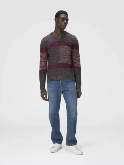 Missoni Crew Neck Sweater With Check Pattern In Gray