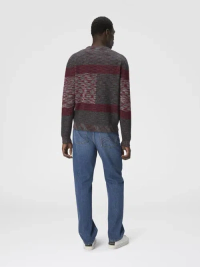 Missoni Crew Neck Sweater With Check Pattern In Gray