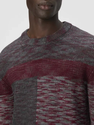 Missoni Crew Neck Sweater With Check Pattern In Gray