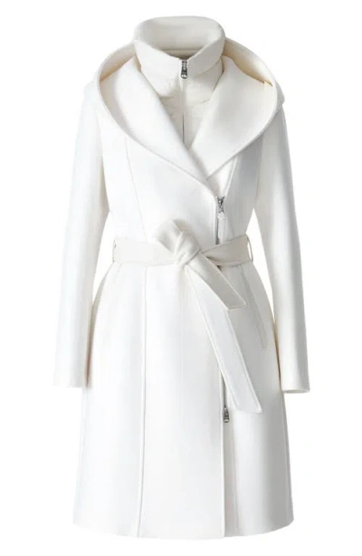 Mackage Shia-slb 2-in-1 Double Face Wool Coat With Removable Bib In Blue