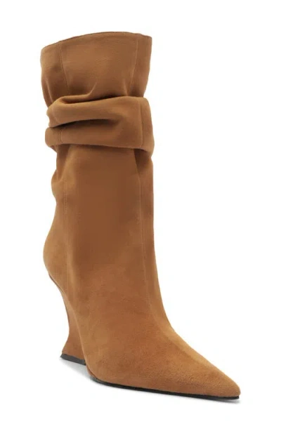 Schutz Siena Slouch Wedge Bootie In Brown