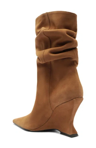Schutz Siena Slouch Wedge Bootie In Brown