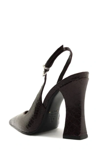 Schutz Michelle Snakeskin Embossed Slingback Pump In Brown