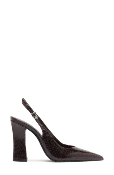 Schutz Michelle Snakeskin Embossed Slingback Pump In Brown