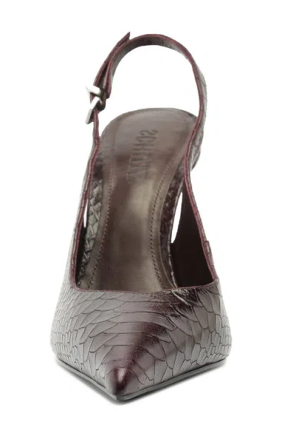 Schutz Michelle Snakeskin Embossed Slingback Pump In Brown