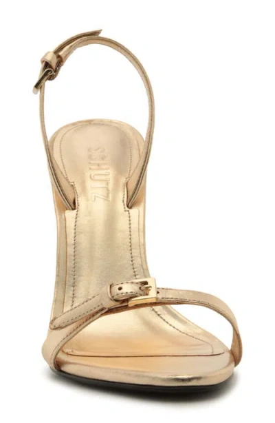 Schutz Aurora Slingback Sandal In Gold