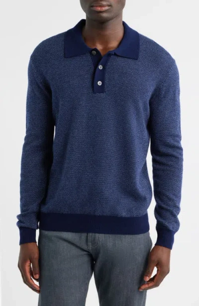 Rails Anders Wool Blend Polo Sweater In Blue