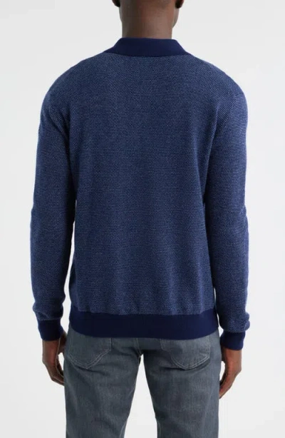Rails Anders Wool Blend Polo Sweater In Blue