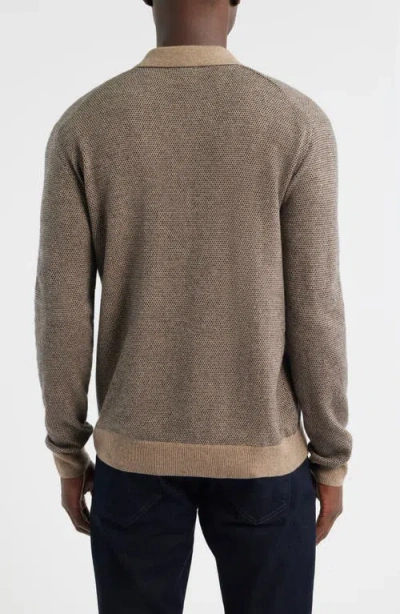 Rails Anders Wool Blend Polo Sweater In Brown
