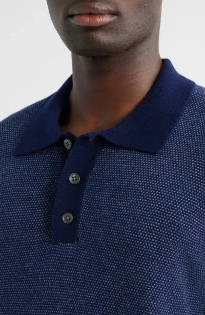 Rails Anders Wool Blend Polo Sweater In Blue
