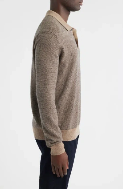 Rails Anders Wool Blend Polo Sweater In Brown