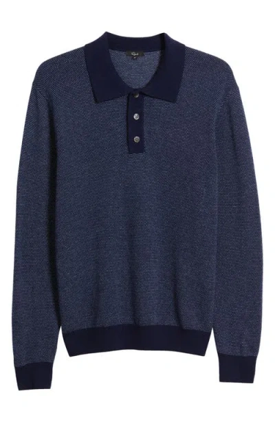 Rails Anders Wool Blend Polo Sweater In Blue