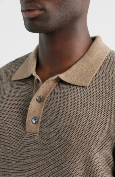 Rails Anders Wool Blend Polo Sweater In Brown