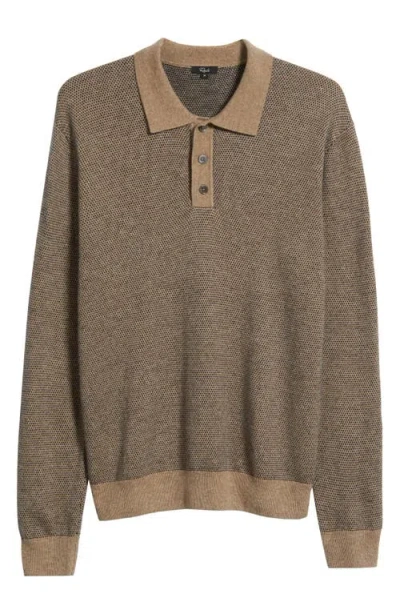 Rails Anders Wool Blend Polo Sweater In Brown