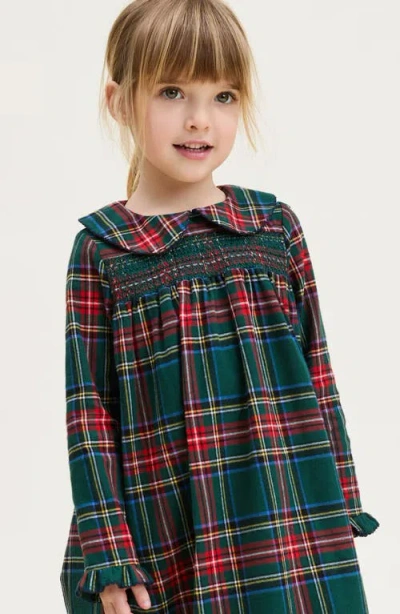 Petite Plume Kids' Eloise Brushed Twill Nightgown In Green