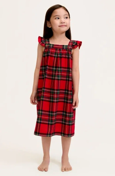 Petite Plume Kids' Clara Sleeveless Nightgown In Red