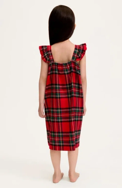 Petite Plume Kids' Clara Sleeveless Nightgown In Red