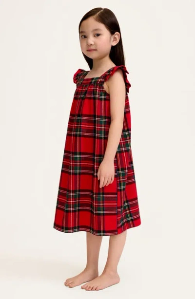 Petite Plume Kids' Clara Sleeveless Nightgown In Red