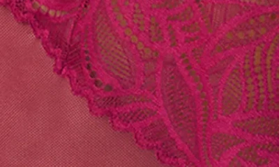 Dkny Women's Deco Lace Romper Chemise- Dk7559 In Burgundy