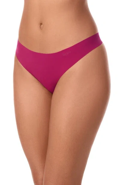 Dkny Litewear Cut Anywear Logo Thong Underwear-dk5026 In Burgundy