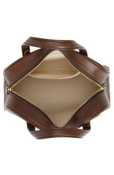 Liffner Mini Leather Bowling Crossbody Bag In Brown