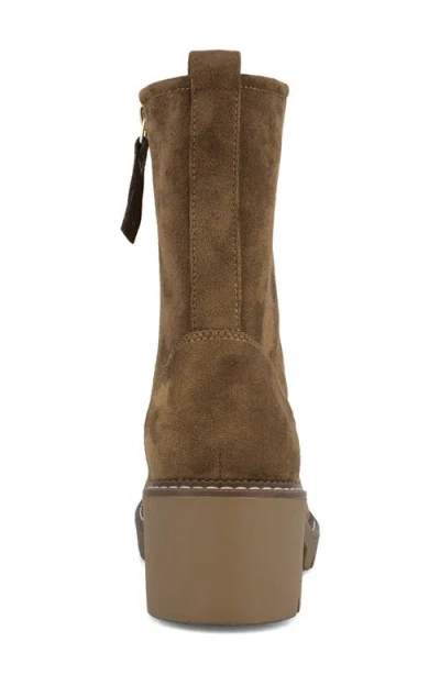 Mia Women's Pallmer Stacked Heel Lug Sole Ankle Booties In Brown