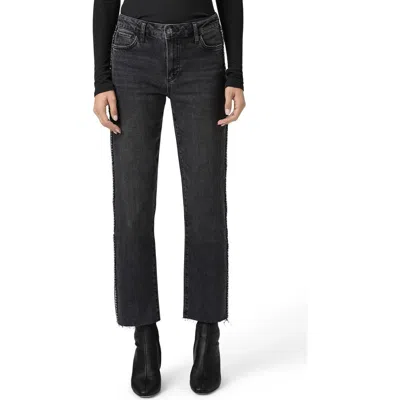 Paige Womens Glitz Black Embellished Mason Ankle-grazer Denim Jeans In Blue