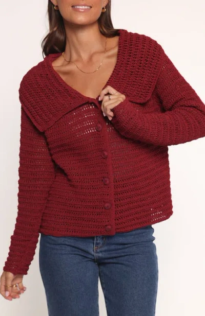 Petal And Pup Petal & Pup Lyra Sheer Cardigan In Red