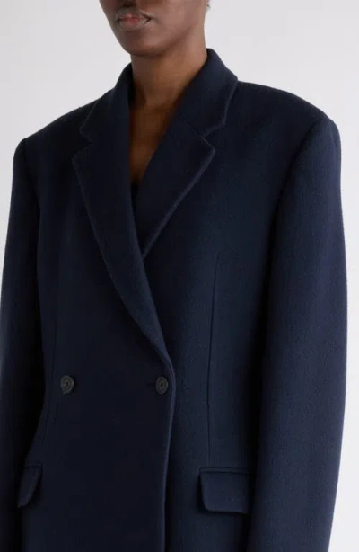 Balenciaga Women Godet Midi Double-breasted Wool Coat In Black